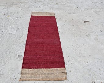 Handwoven Hemp Rug Dhurrie, Natural Jute Hemp Hand Braided Rug, Hemp Jute Rug, Jute Bed Side Rug, Jute Area Runner, Traditional, Natural