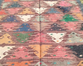 Wool Jute Kilim Rug, Wool Jute Rug, Kilim Jute Rug, Flatweave Rug, Bohemian Rug, Indian Dhurrie Rug, Navajo Kilim Rug, Custom Size Rug