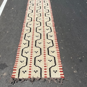 Handmade Kilim Runner Rug For Home Decor/ Handwoven Wool And Jute Runner,Bohemian Rug, Vintage Kilim Rug, Custom Kilim Runner, Wool Jute Rug