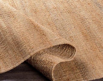 9x12 Handmade Natural Hemp Jute Rungs-Extra Large Jute Rugs Beige Jute Rugs-Stripes jute Rug, Large Area Hemp Rug For Hallway Rug Custom Rug