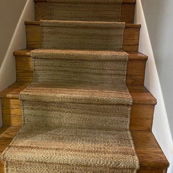 Handwoven Jute Runner Rug, Hemp Jute Runner, Self Fit Stair Runner, Stair Decor Rug, Kitchen Jute Runner, Hallway Runner, Custom Area Rug,