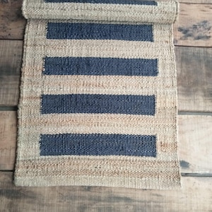 Natural Jute Rug – Hallway Runner, Stair Runner, Kitchen & Entryway Carpet | Hemp Fiber Rug Indian Traditional Black Strip Custom Jute Rugs,