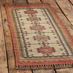 Wool Jute Kilim Rug, Handmade, Area Kilim Rug, Flatweave Rug, 5x8 Ft Kilim Rug, Reversible Jute Kilim Rug, Navajo Rug, Custom Size Rug,