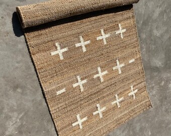 Handwoven Natural Hemp Jute Runner Rug, Hemp Jute Rug, Home Decor Runner, Stair Runner Rug, Vintage Rug, Bohemian Jute Rug, Custom Size Rug