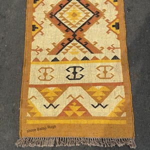 Handwoven Kilim Runner For Hallway \ Stair Decor, Handwoven Wool Jute Runner, Bedroom Entryway Kitchen Kilim Runner, Boho Home Deco Runner
