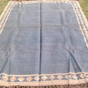Handmade Wool Jute Rug, Home Decor Rug, Custom Size Wool Rug, Vintage Area Rug, Boho Decor Rug, Handwoven Indian Kilim Dhurrie, Bohemian Rug
