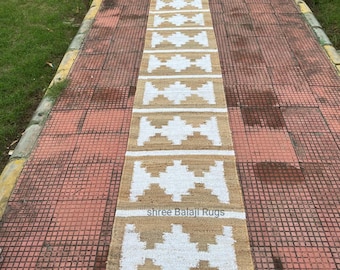 2x22 Ft Handwoven Indian Jute Runner Rug, Hemp Jute Rug, Large Area Runner, Stair Runner, Entryway Jute Rug, High Quality Jute  Rug,