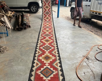 Hallway Runner, Handmade, Kilim Runner, Wool Jute Kilim Runner, Stair Runner, Stair Decor Rug, Home Decor Kilim Rug, 2x10, 2x15, 2x18 Ft Rug