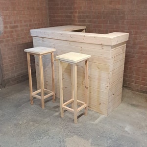 U-förmige Hausbar und Hocker 1,3 m x 1 m ideal für Sommerhäuser / Mancaves usw.