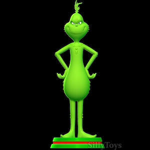 Figura Grinch, Action Figure, Figura dipinta in 3D, Scultura in miniatura, Figurina regalo