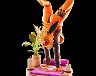 Flareon Stacked Figure, 3D Painted Figures, Action Figurines, Miniature Scupulture, Gift Figurine
