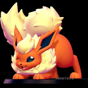 Flareon Figure, 3D Painted Figures, Action Figurines, Miniature Scupulture, Gift Figurine