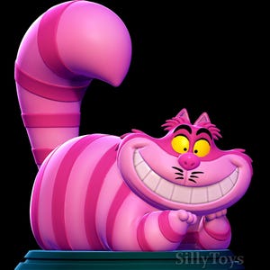 Cheshire Cat Figure, 3D Painted and printed Figures, Action Figurines, Miniature Scupulture, Gift Figurine,Collectible Statue