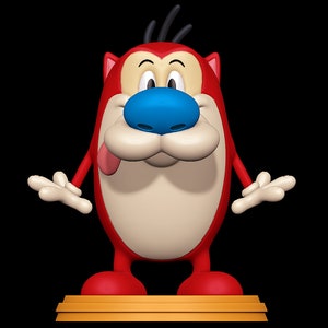 Stimpy Figure, 3D Painted Figures, Action Figures, Miniature Scupulture, Gift Figurine