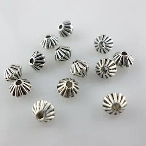 Antique Silver Tibetan Style Bicone Spacer Beads 5x4mm Jewellery Making