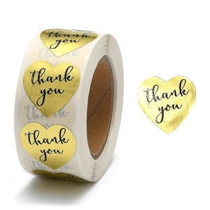 Gold Foil Thank You Stickers: Elegant Business Packaging Labels