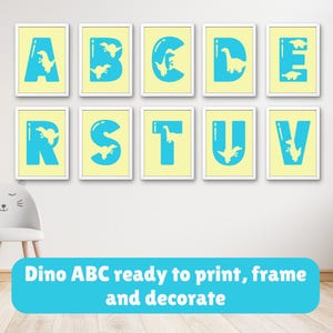 Láminas de dinosaurios, decoración infantil, arte mural para guardería, pósteres del alfabeto para el aula, ilustraciones infantiles imprimibles, pósteres infantiles