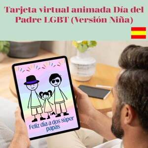 Digitale Karte zum Vatertag für LGBT-Väter, Vitual-Karte für schwule Eltern, Vatertagsgeschenk für zwei Väter, Sofort-Download-Karte für Papa