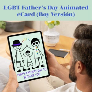 Zwei Väter Vatertagskarte, digitaler Download, Virtuelle Karte für schwulen Daddy, Vatertags E-Karte für zwei Väter, LGBT-Familiengruß eCard
