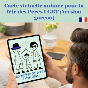 Two Dads Father's Day Card, Virtual Card for Gay Daddy, Same-sex father's Day Gifts, LGBT Family Greeting eCard, Digital Download Card