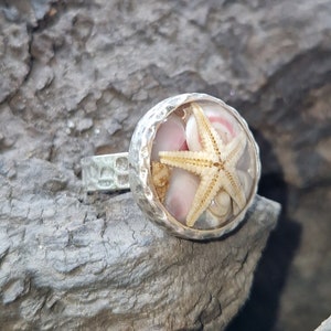 STARFISH OCEAN RING // Handmade Jewellery // One Of a Kind Rings // Real Starfish & Shells // Unique Gifts // Adjustable Rings // Oceanic