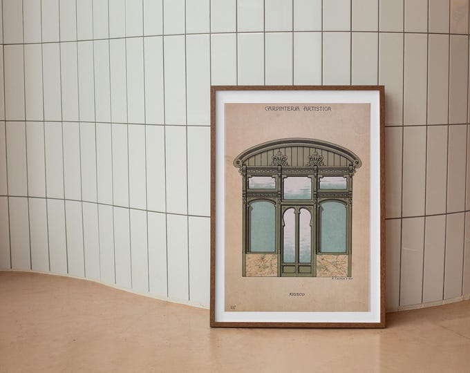 Original modernist art deco print from 1905.