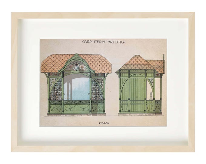 Original modernist art deco print from 1905.