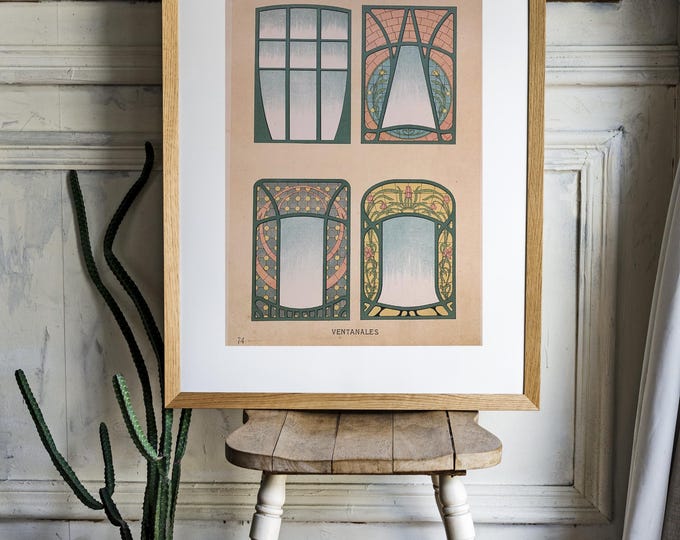 Original modernist art deco print from 1905.