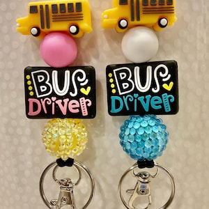 Bus Driver Lanyards/ Bus Driver ID Holder/ Bus Driver Badge Holder/Silicone Beaded Lanyard