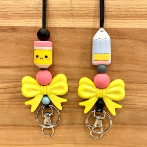 BOW & Pencil Teacher Lanyards- School lanyards- Teacher lanyards- Teacher Appreciation