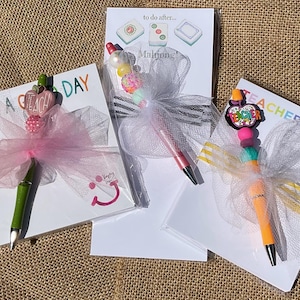 Mahjong or Teacher Notepads and Pen, Teacher Appreciation, Game Night