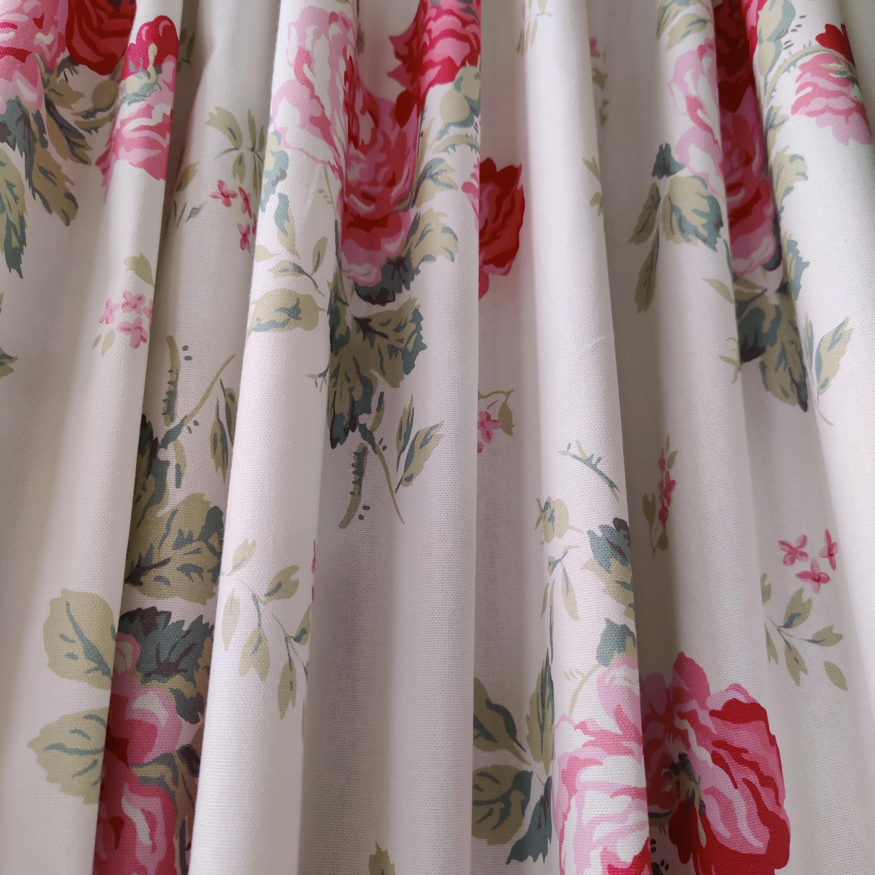Cath Kidston Antique Rose , 100% Cotton Print, Curtain Fabric **by the Metre** - Etsy UK