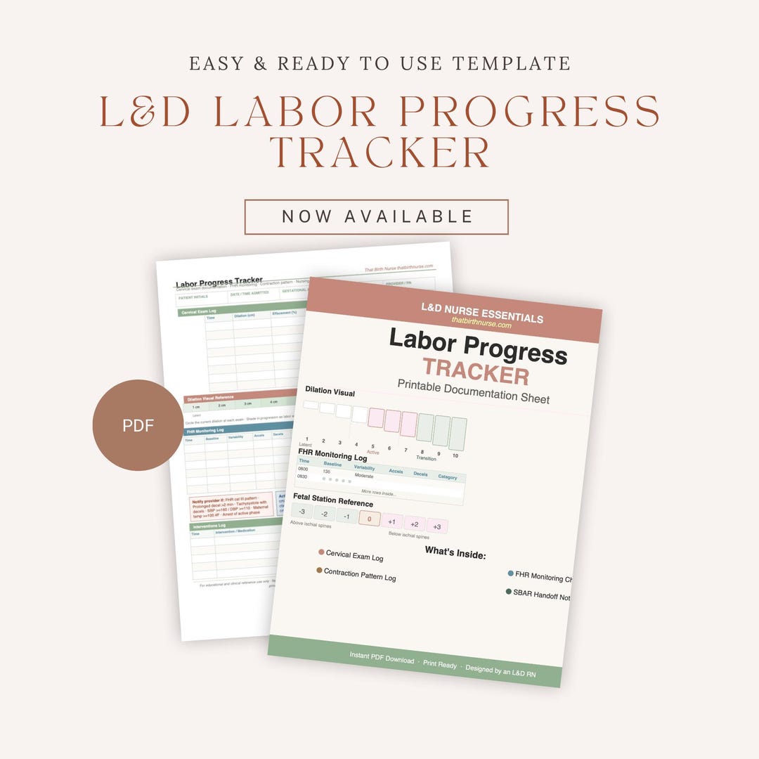 RN Labor Progress Tracker Printable (PDF) - Etsy