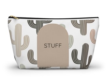 Bolsa de accesorios con estampado de cactus: elegante organizador de viaje