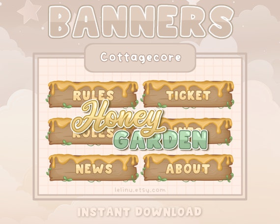 20 Honey Garden Cottagecore themed banners for Discord