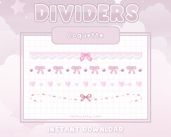 Pink dividers for Discord | dividers | aesthetic | cute | discord graphics | pink | INSTANT DOWNLOAD
