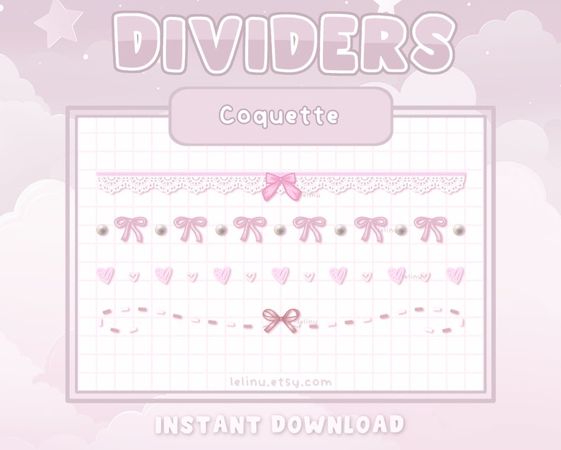 Pink dividers for Discord | dividers | aesthetics | cute | discord graphics | pink | INSTANT DOWNLOAD image 1