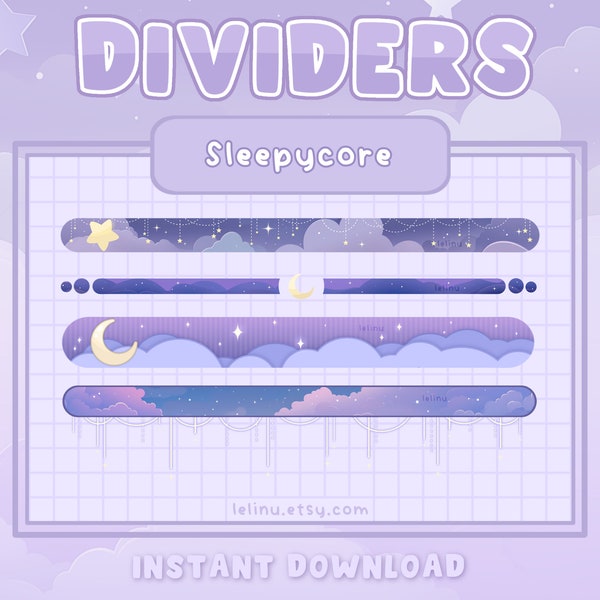 Sleepycore dividers for Discord | starry night | dividers | aesthetic | cute | discord graphics | dreamcore | INSTANT DOWNLOAD