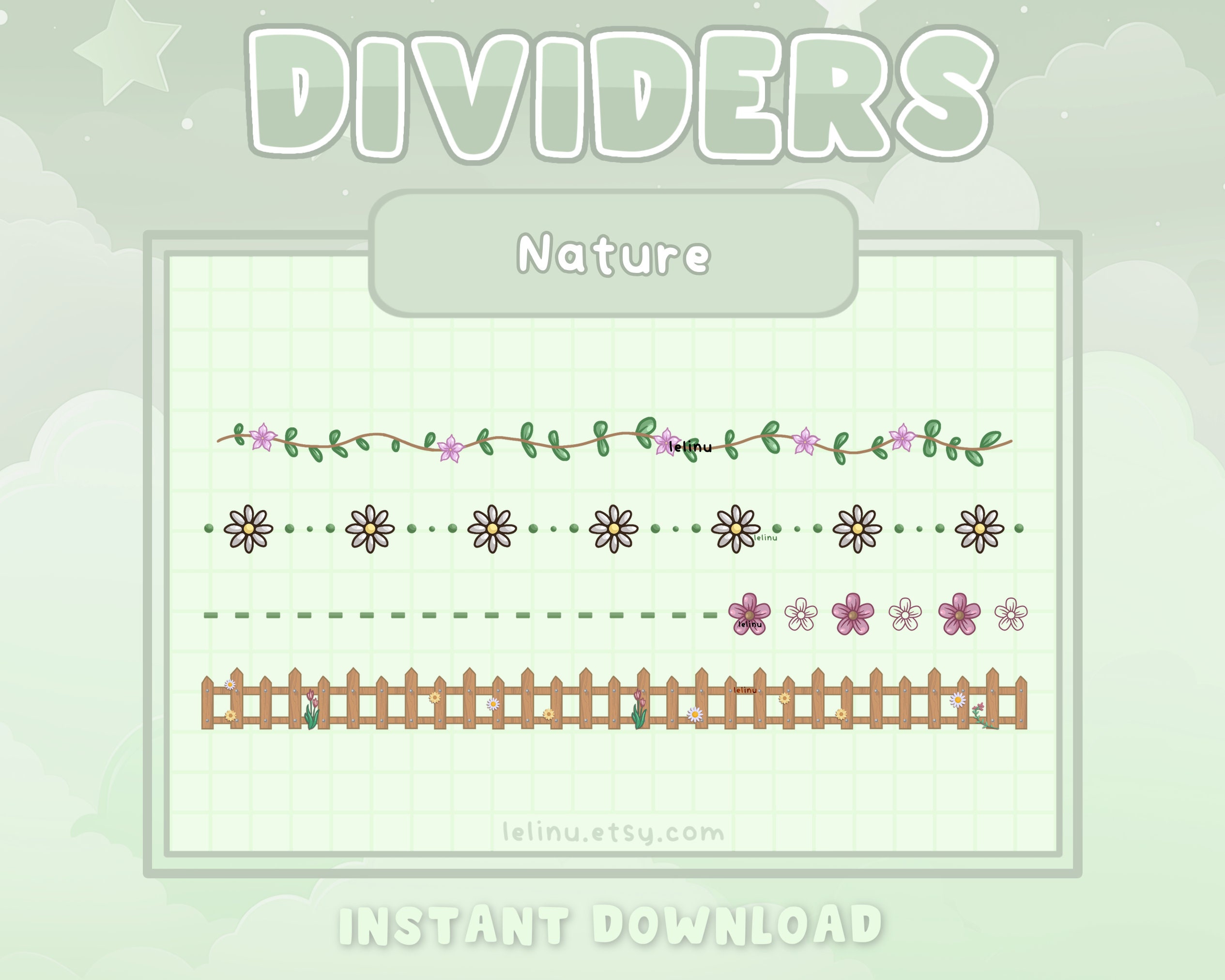 Cottagecore Nature Dividers for Discord Dividers Aesthetics Cute