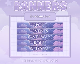 25 Starlit Glow Discord Channel Banners / Dividers | Headers | Sleepycore | Dreamcore | Aesthetic | cute | INSTANT DOWNLOAD