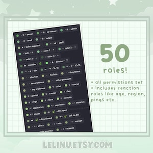Modèle de serveur Discord Cottagecore | Plus de 50 chaînes et rôles | esthétique | mignon | modèle de serveur vert | TÉLÉCHARGEMENT INSTANTANÉ image 3