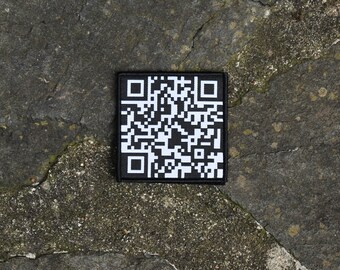 QR Code Rick Astley Rickrolling Never gonna give you up Patch Aufnäher Stoff Airsoft Softair