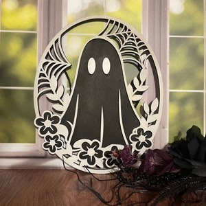 Floral Ghost Door Hanger