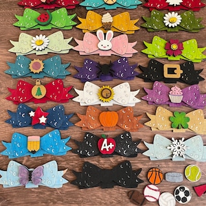 Bow Hats Set for Animals with Interchangeable Hats