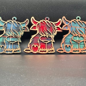 Tartan Highland Cow Ornament
