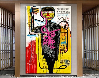 Versus Medici Colorful Stretched Extra large Contemporary Canvas Print Urban Modern Graffiti Wall Living Room Decor Teenage Christmas Gift