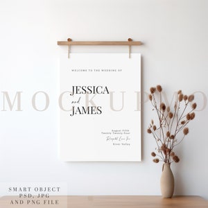 Wedding Sign Mockup Welcome Sign Mockup Wedding Easel Sign Mockup 18X24 Seating Chart Sign Bridal Shower Boho Wedding Easel Mock Up PSD