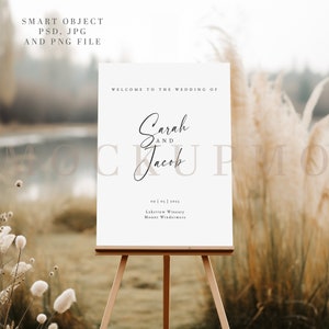 Wedding Sign Mockup Welcome Sign Mockup Wedding Easel Sign Mockup 18X24 Seating Chart Sign Bridal Shower Boho Wedding Easel Mock Up PSD