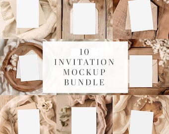 5x7 Invitation Mockup Bundle Greeting Card Mockup Bundle 5X7 Wedding Invitation Mockup Bundle Baby Shower Mock up PSD Birthday Card Mock Up