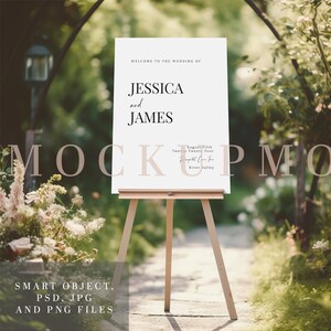 Wedding Sign Mockup Welcome Sign Mockup Wedding Easel Mockup PSD Seating Chart Sign Mock Up Baby Shower Sign 18X24 Boho Wedding Easel Mock